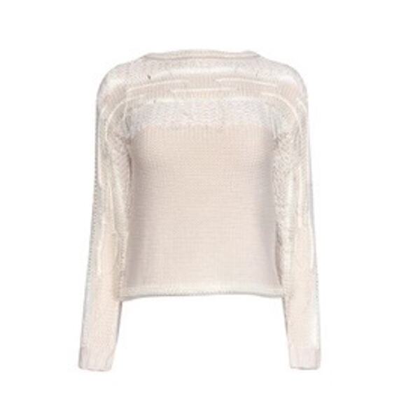 Ramy Brook Wool Fringe Cream Jessica Pullover Sweater‎ - Picture 5 of 14